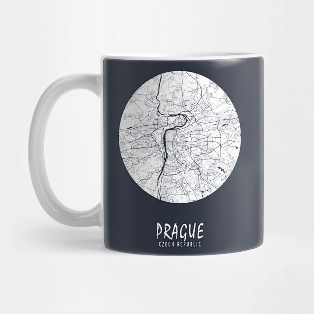 Prague, Czech Republic City Map - Full Moon by deMAP Studio